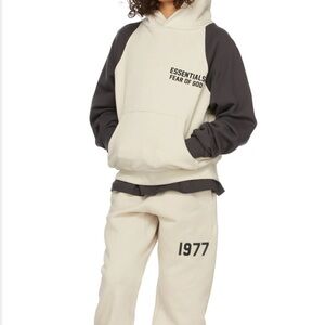 Essentials Kids Cream and Gray sweatsuit